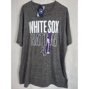 NWT Majestic Chicago White Sox Nation logo T-Shirt Mens 2XL Gray Unisex Baseball